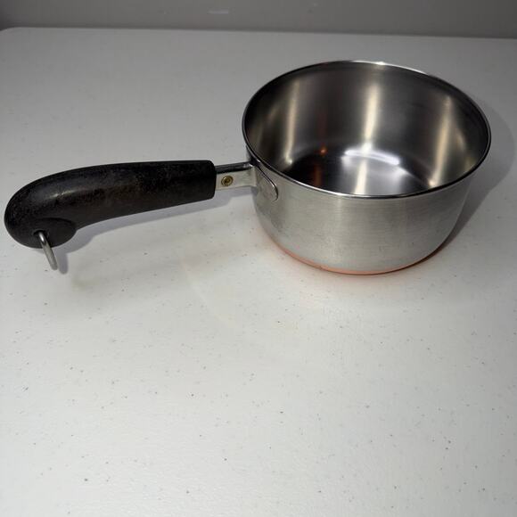 Revere Ware Copper Bottom Vintage 1 qt Saucepot No Lid Stainless Steel USA - Picture 4 of 8